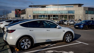 A general view of the Tesla Gigafactory for electric cars in Gruenheide near Berlin, Germany, Tuesday, March 5, 2024.
