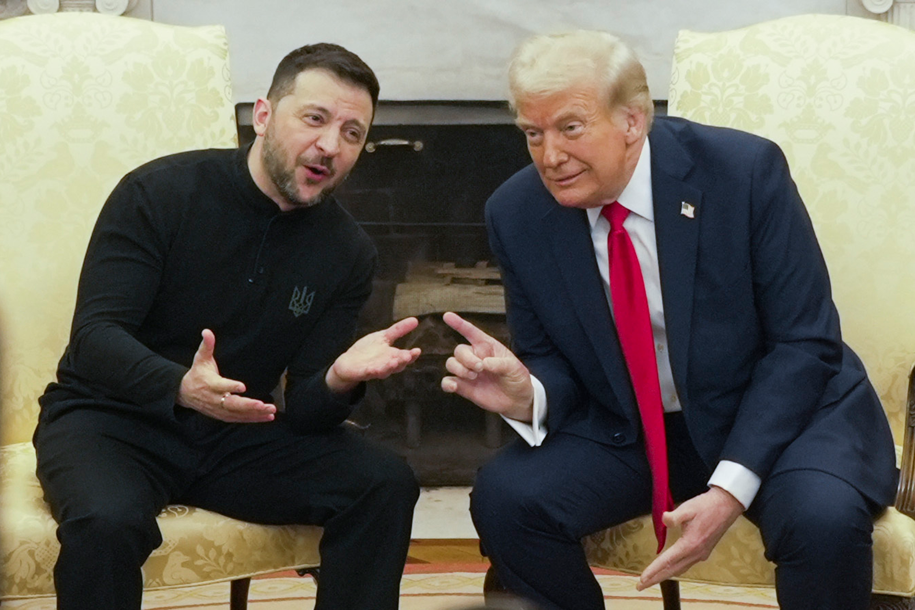 President Donald Trump, right, meets with Ukrainian President Volodymyr Zelenskyy in the Oval Office at the White House, Feb. 28, 2025, in Washington.