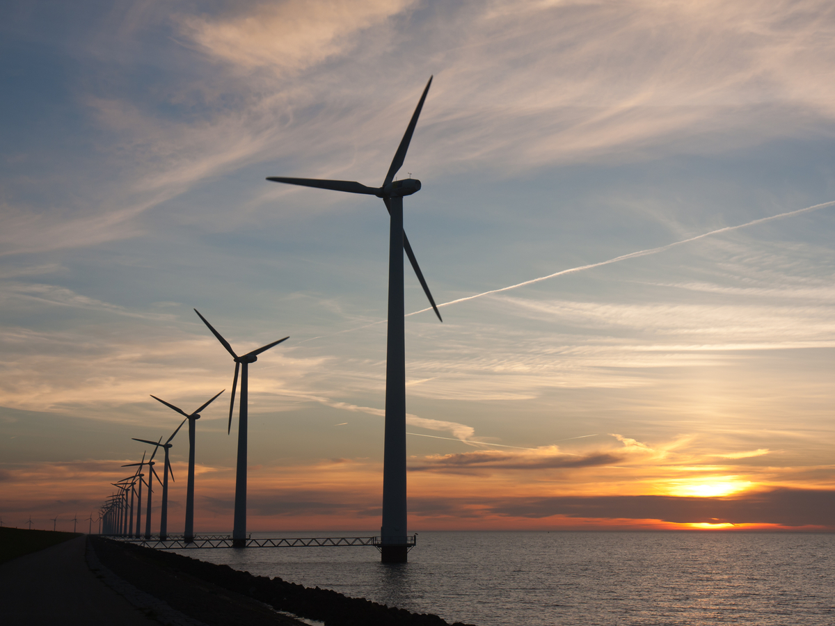 Wind turbines at an offshore wind farm. Photographer: Shutterstock.