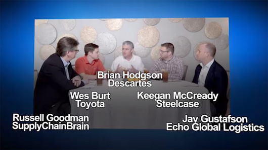 Real-time load tracking software reduces late deliveries and boosts internal efficiencies and customer satisfaction, says Wes Burt, Assistant Manager, Production Control, Toyota; Brian Hodgson, SVP, Industry Strategy, Descartes; Keegan MCready, Senior Project Manager, Steelcase; Jay Gustafson, SVP of Carrier Operations, Echo Global Logistics. A Power Lunch roundtable discussion.