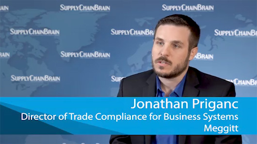 As an aerospace, defense and energy sector equipment provider, Meggitt is highly regulated by governments around the world, says Jonathan Priganc, the company's Director of Trade Compliance for Business Systems. It needed Descartes to automate its compliance process.