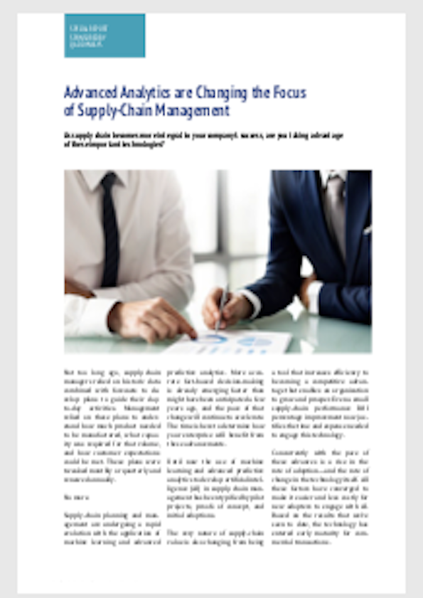 Advanced Analytics are Changing the Focus of Supply-Chain Management