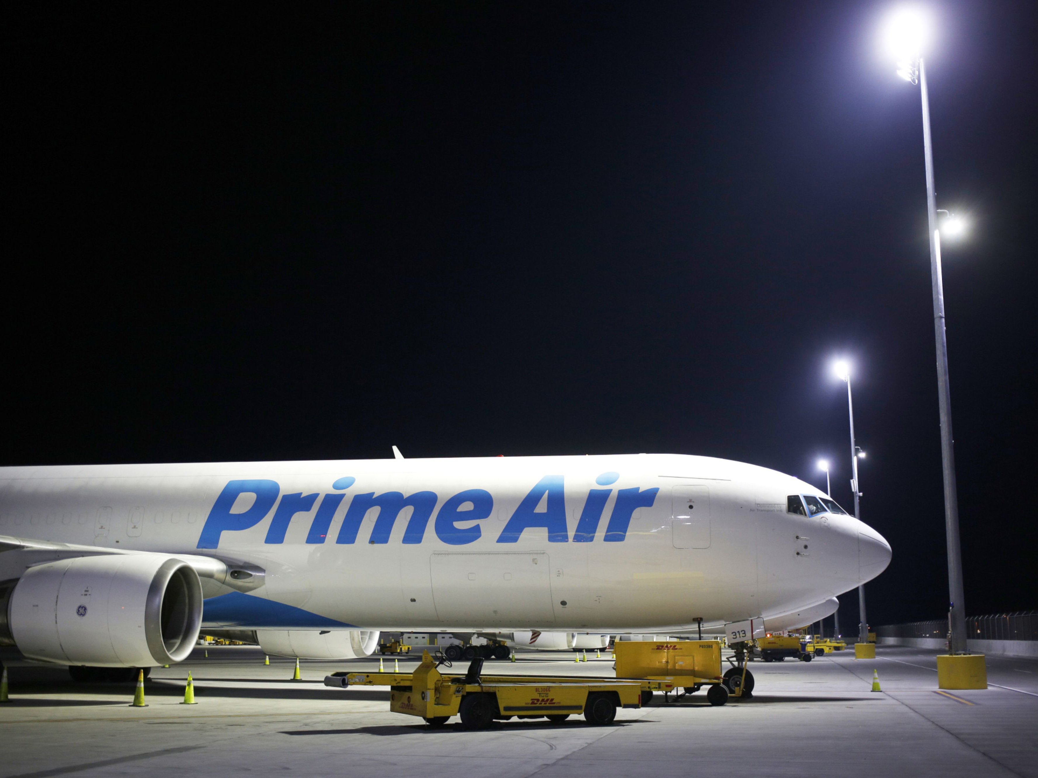 An Amazon Air cargo jet sits on a tarmac. Photo: Bloomberg.