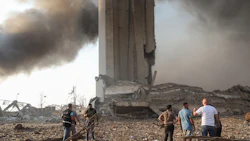 An Aug. 4 explosion tore through the Port of Beirut. Photo: Bloomberg.