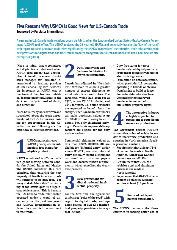 Purolator Five Reasons Why Usmca