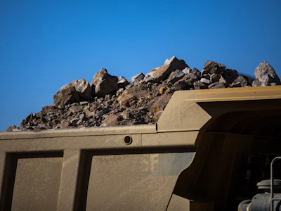 A truck with raw ore at open-pit mine in California. Photo: Bloomberg.