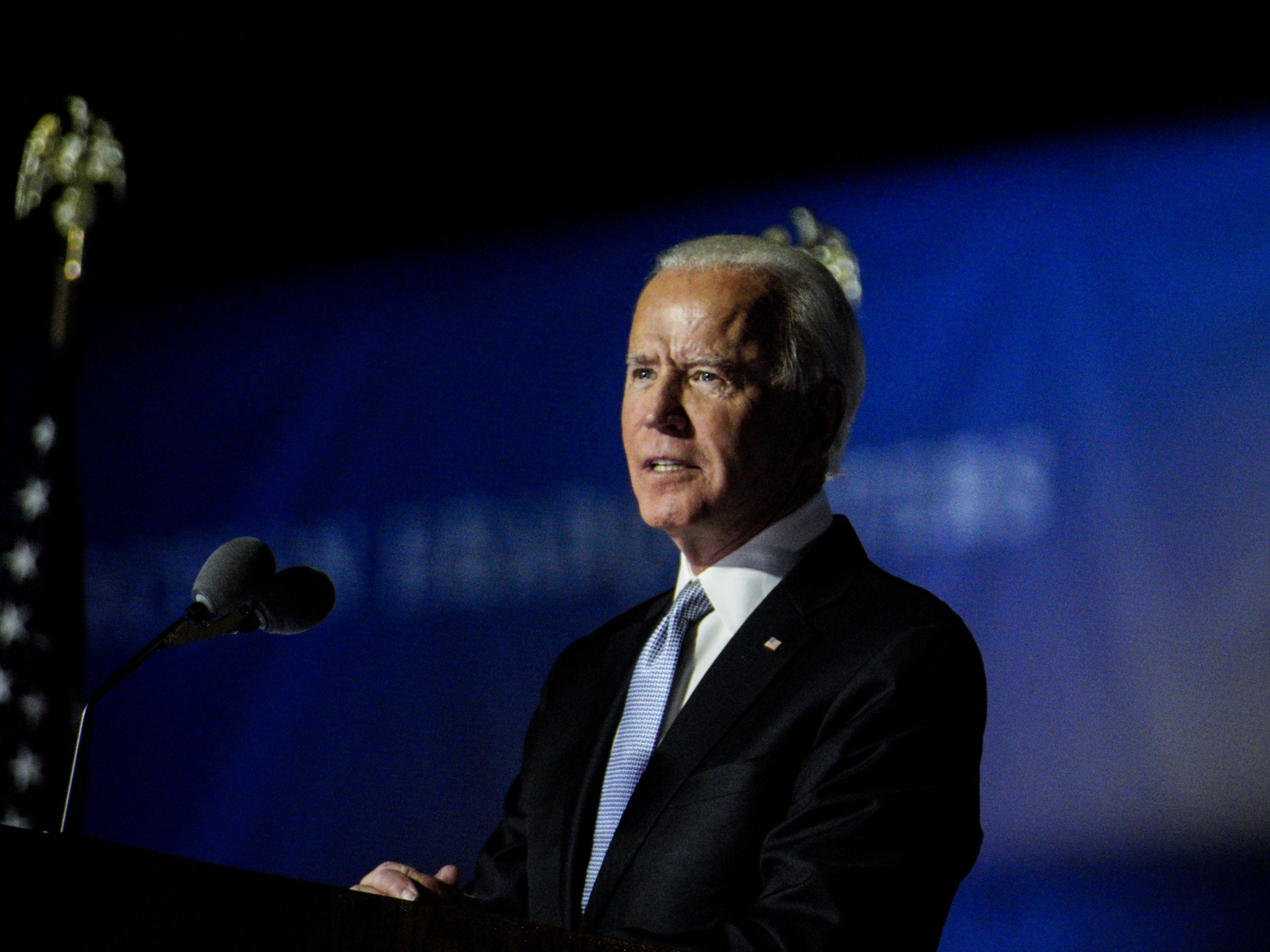 U.S. President Joe Biden delivers an address to the nation. Photo: Bloomberg.
