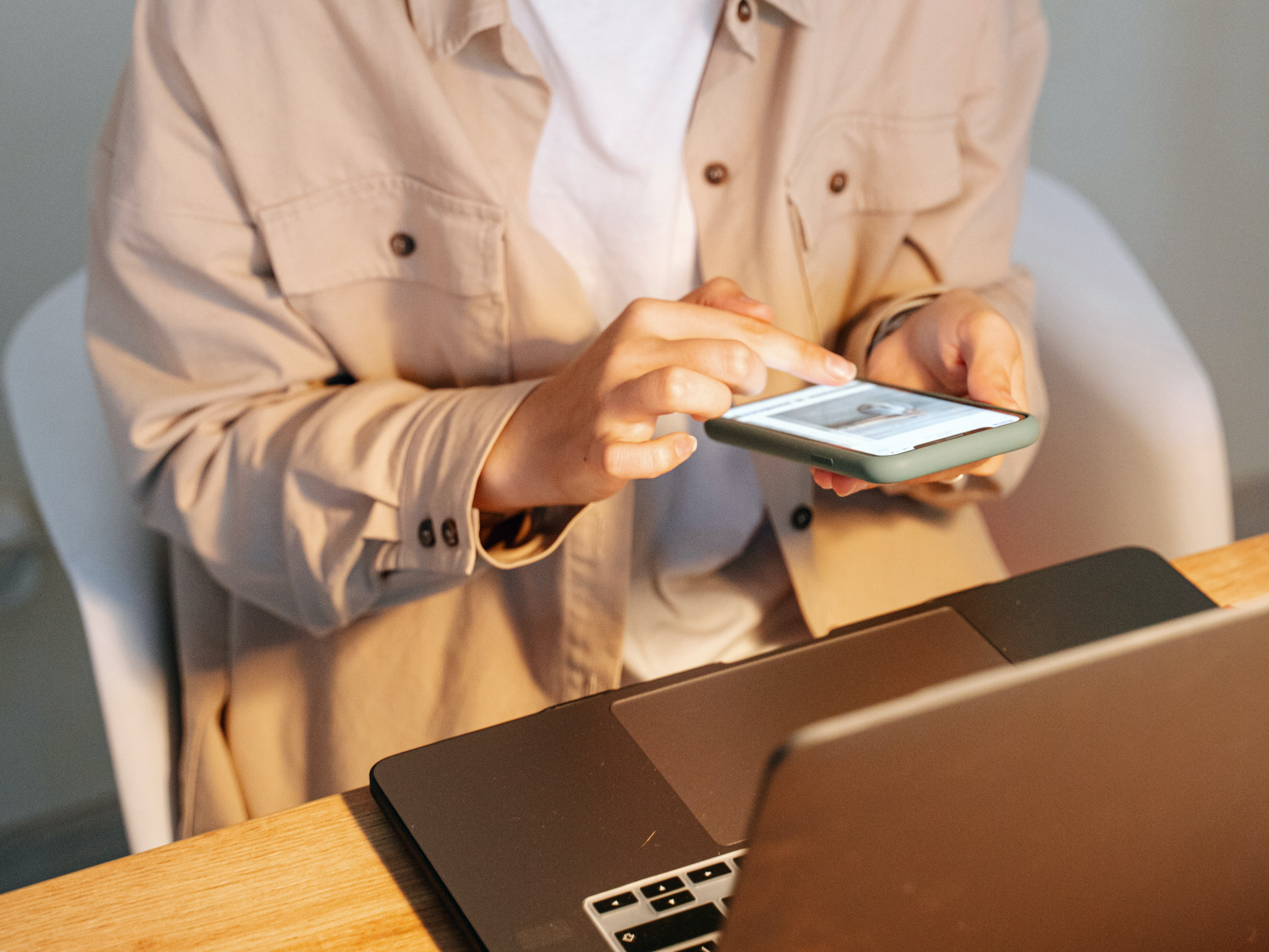 A person using a smartphone.