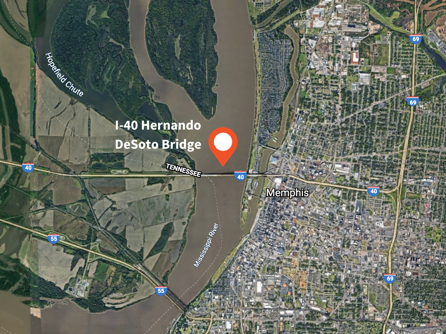 Interstate 40 Hernando De Soto Bridge