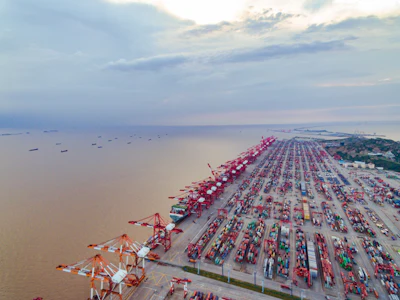 An aerial view of the Port of Shanghai in Shanghai, China. Photo: Getty Images.