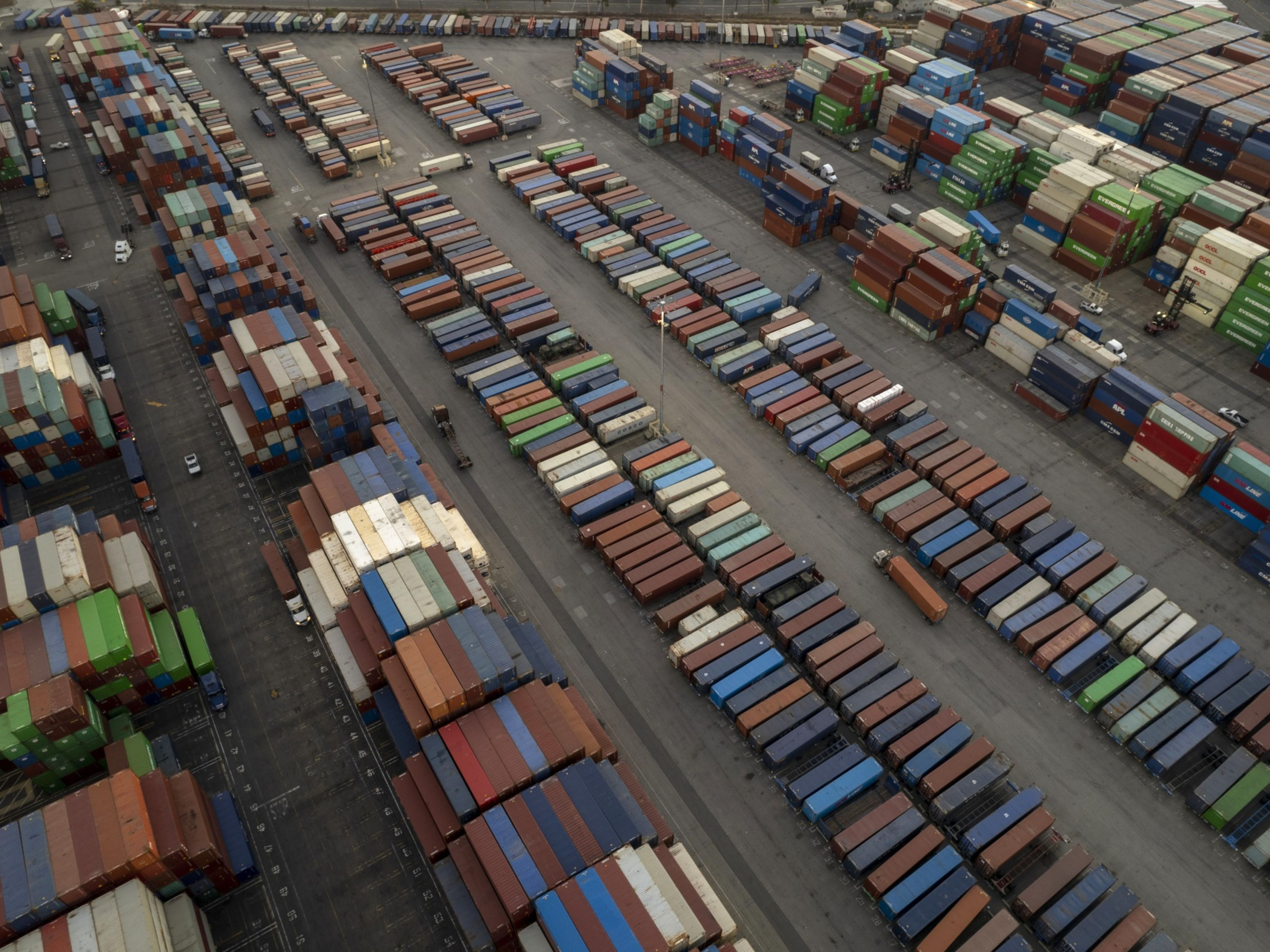 Shipping containers in the Port of Los Angeles in Los Angeles, California. Photo: Bloomberg.