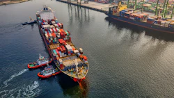 A cargo ship is docked off the coast of North Jakarta, Indonesia. Photo: Tom Fisk/ Pexels.
