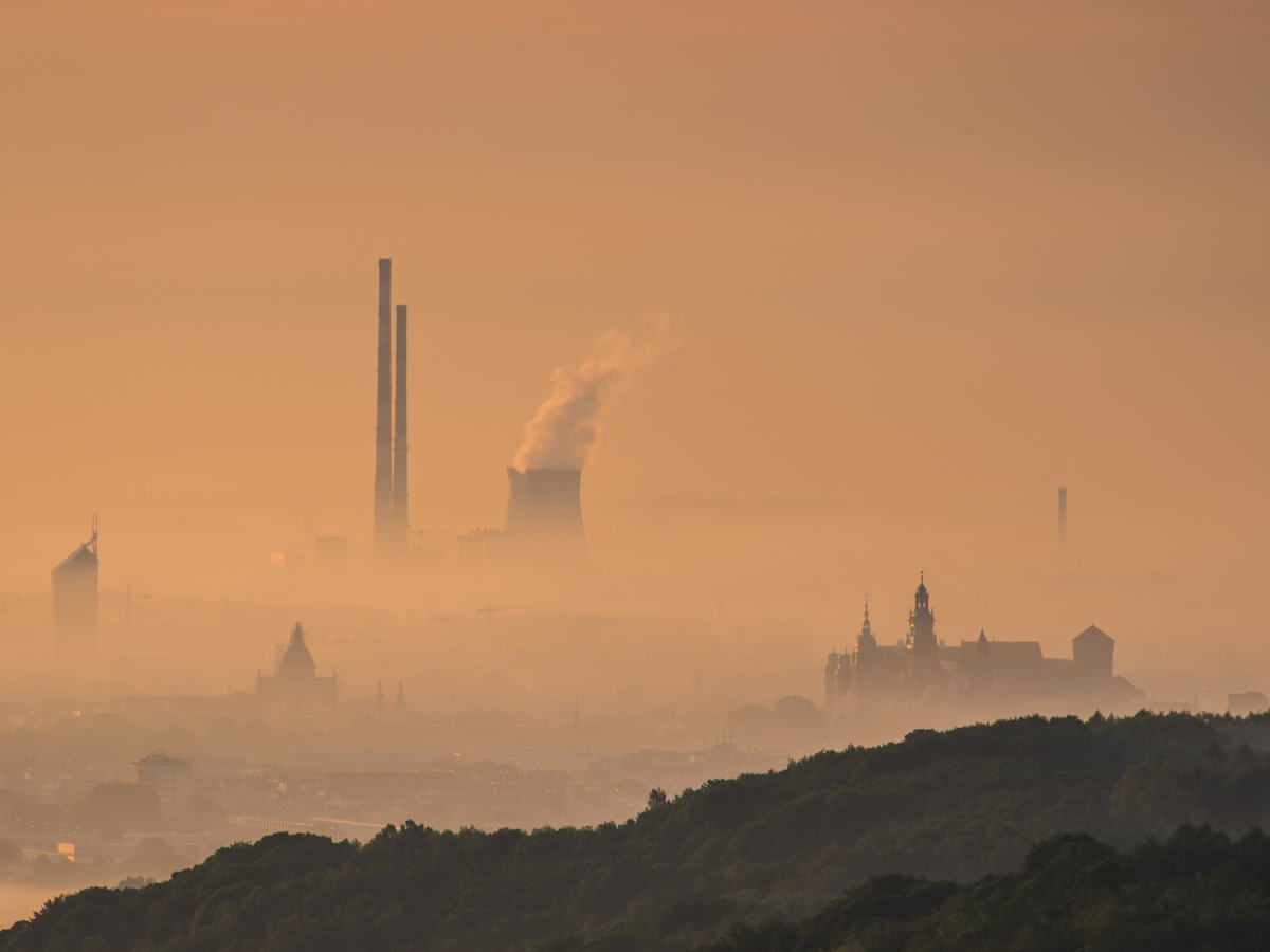 Smog is seen on the horizon. Photo: Shutterstock.