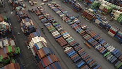 Shipping containers in the Port of Los Angeles in Los Angeles, California. Photo: Bloomberg.