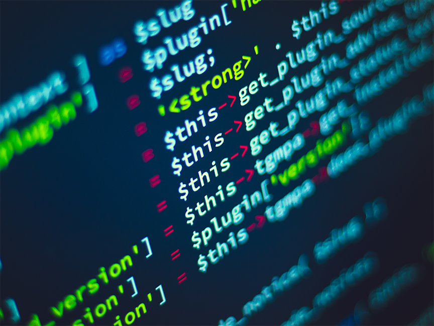 Programming code is displayed on a computer screen. Photo: Ibrar Hussain/ Canva.