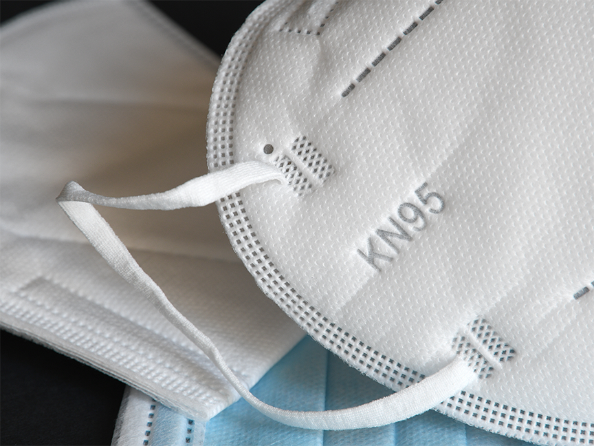 A white KN95 mask, which prevents the spread of COVID-19. Photo: Getty.