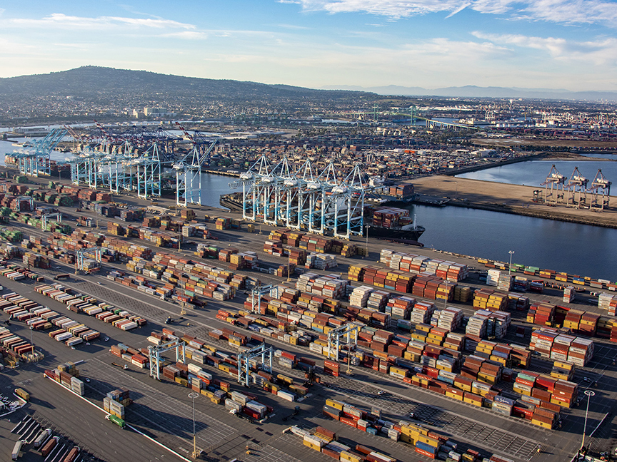 An aerial view of Pier 400 at the Port of Los Angeles. Photo: Port of Los Angeles.