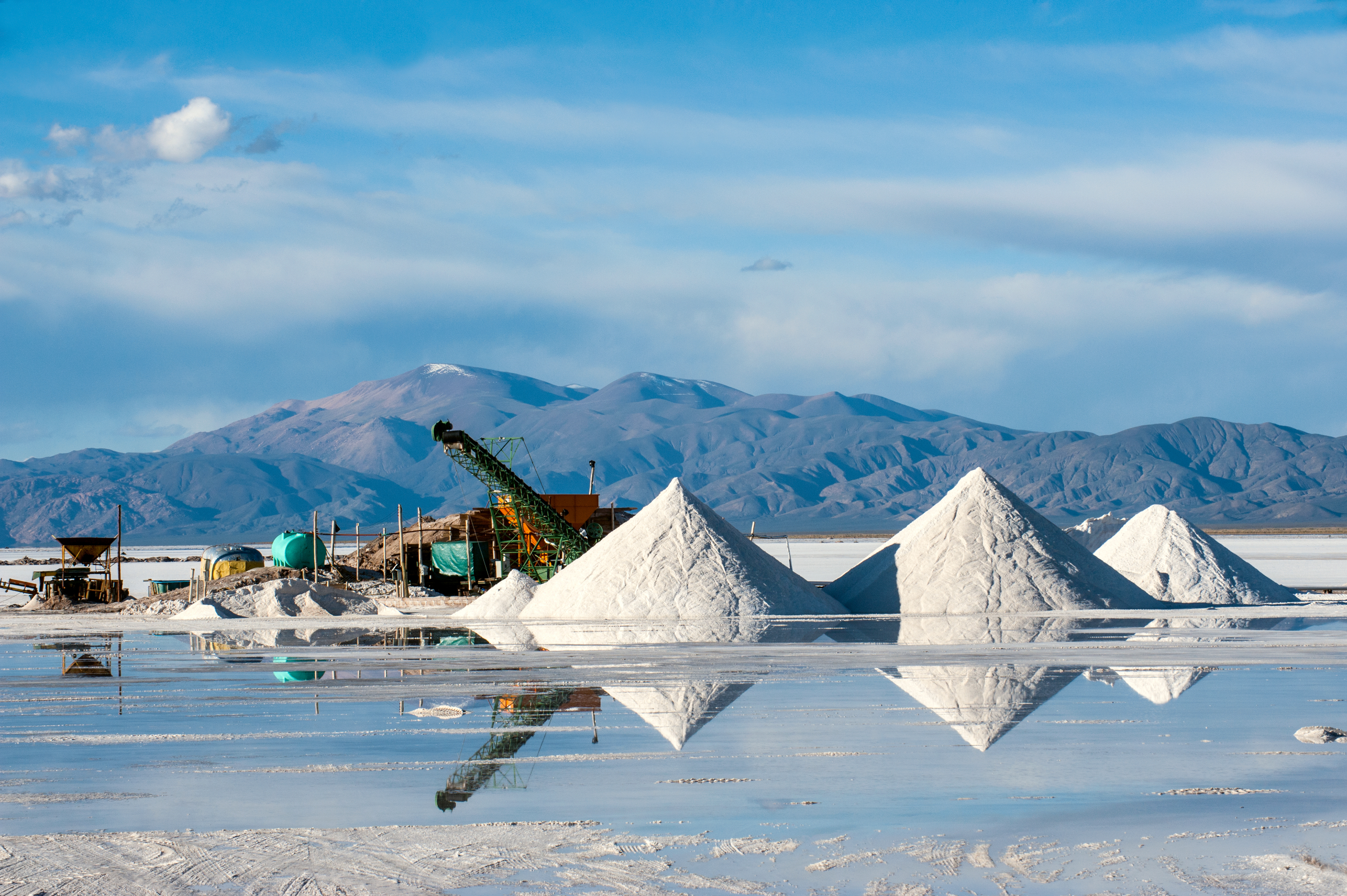 Salt mounds at a lithium mine in Jujuy, Argentina. Photo: Getty.