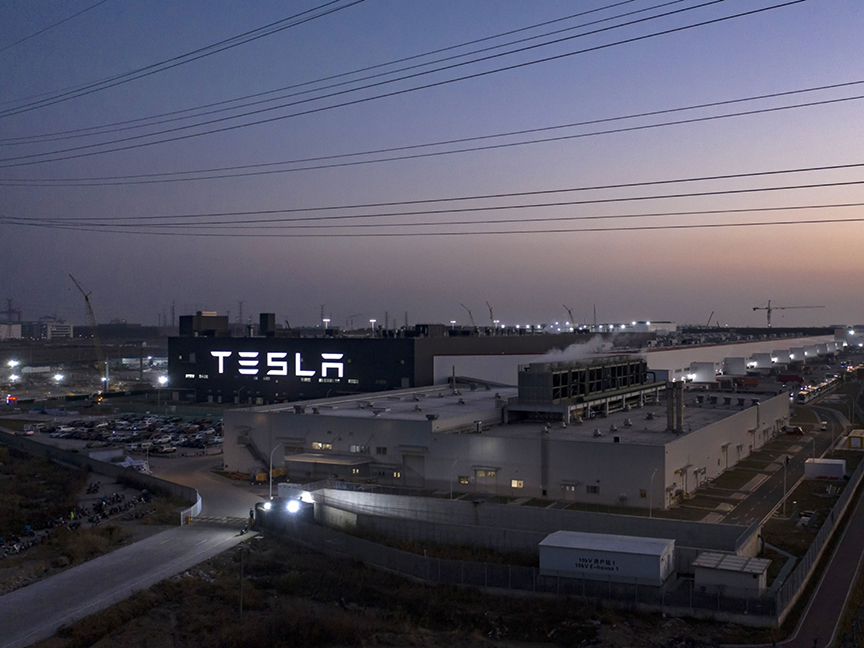 An aerial view of the Tesla Inc. Gigafactory in Shanghai, China. Photo: Bloomberg.