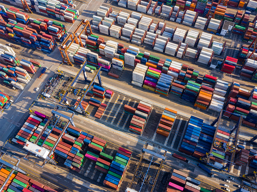 An aerial view at the Port of Hong Kong. Photo: Leung Cho Pan/ Canva.