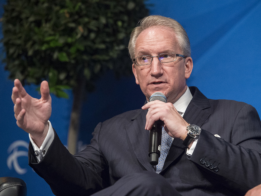 Gene Seroka, executive director of the Port of Los Angeles, speaks at an industry conference. Photo: International Transport Forum.