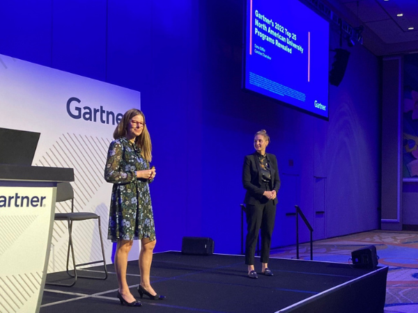 Gartner analysts Dana Stiffler and Caroline Chumakov reveal the Top 25 North American supply chain university programs. Photo: Gartner Inc.