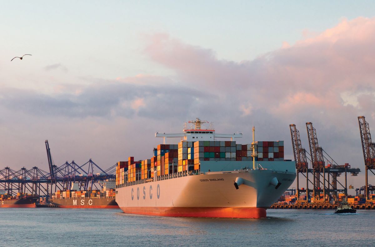 Felixstowe With Cosco Ship