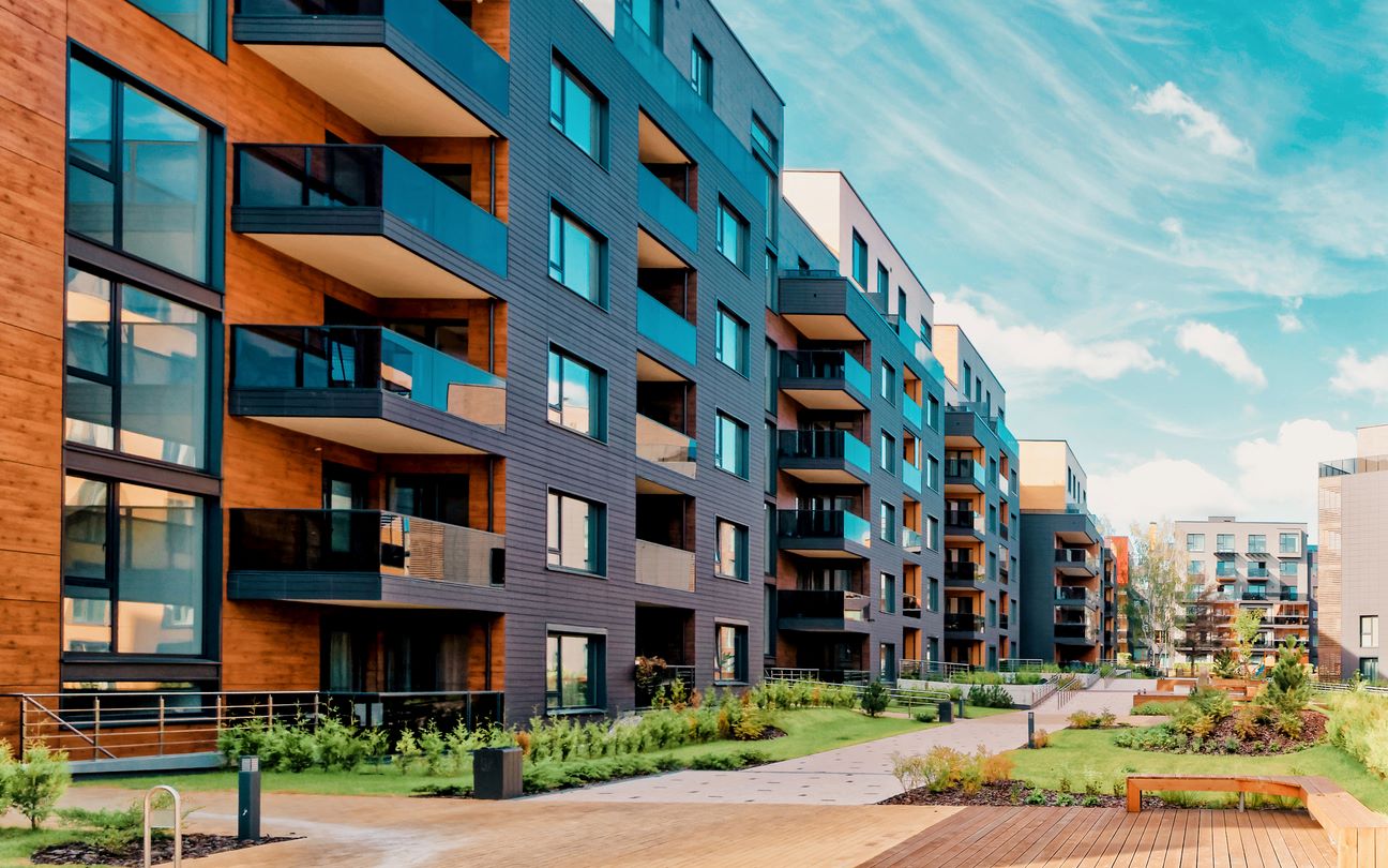 Apartment Complex Exterior I Stock Roman Babakin 1165384568