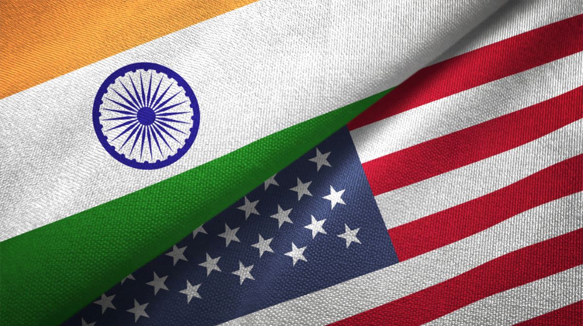 India Us Flags I Stock 1093163274