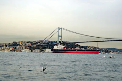 An oil tanker in the Bosphorus. Photo: iStock.com/yunlutas