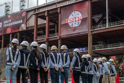 A ceremony at Taiwan's TSMC’s Tainan campus on December 29. Photo: Bloomberg