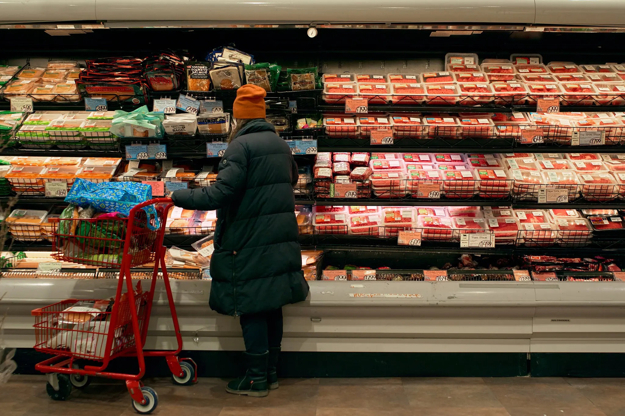A woman at the grocery store.