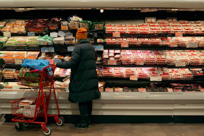A woman at the grocery store.