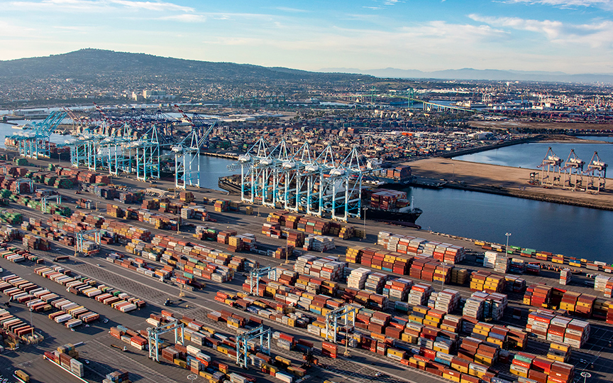 An aerial view of Pier 400 at the Port of Los Angeles. Photo: Port of Los Angeles.