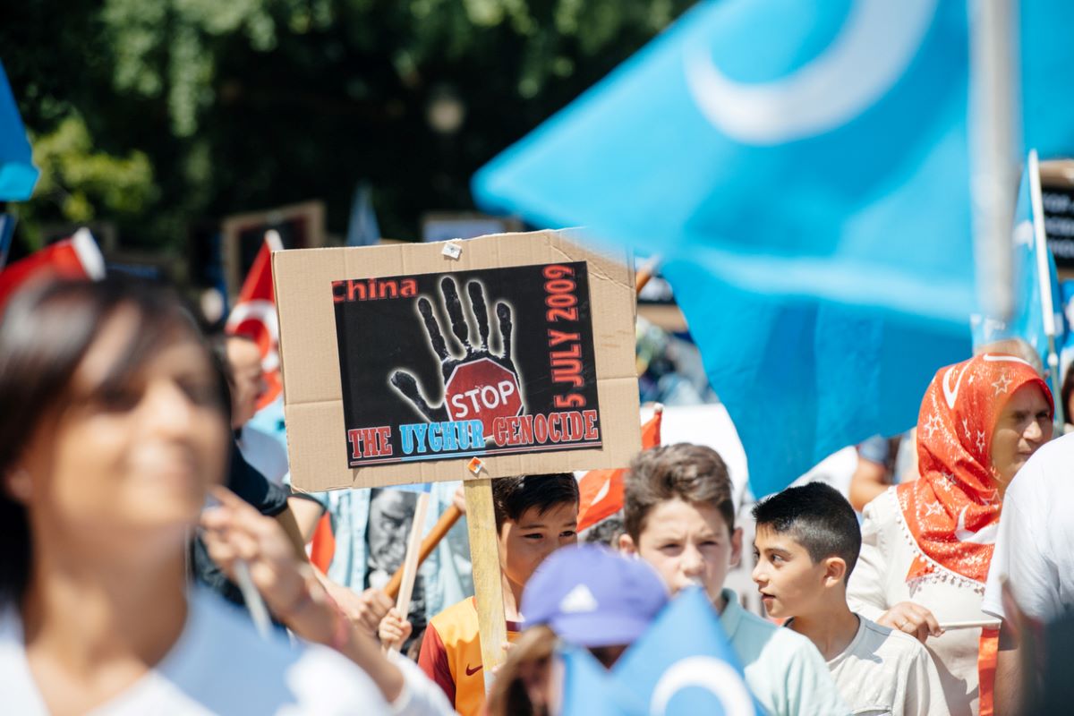 Strasbourg, France - July 11, 2015: Uyghur human rights activists participate in a demonstration to protest against Chinese government's policy in Uyghur. Photo: iStock.com/AdrianHancu