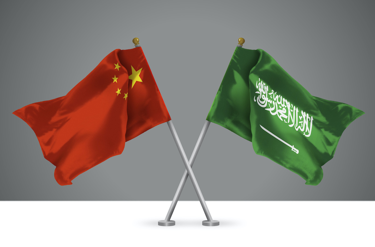 Flags of China and Saudi Arabia. Photo: iStock.com/Mo Semsem