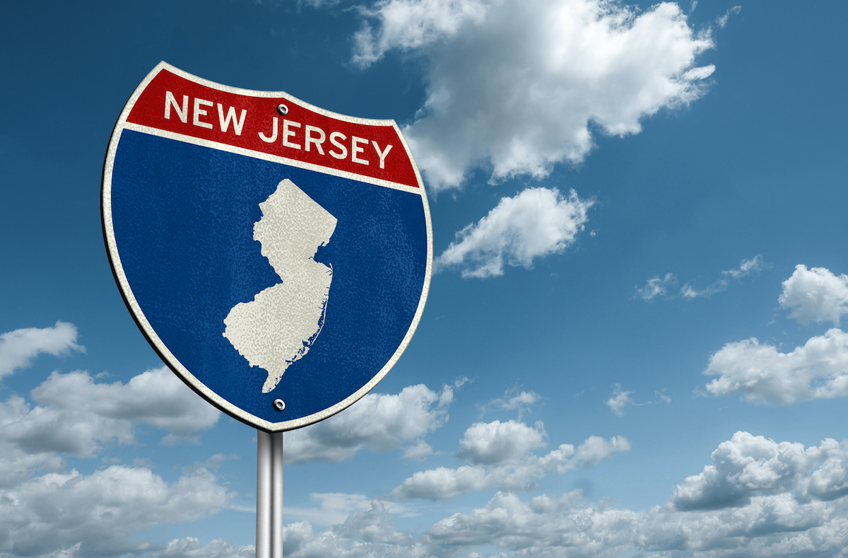 New Jersey map - Interstate road sign. Photo: iStock.com/gguy44
