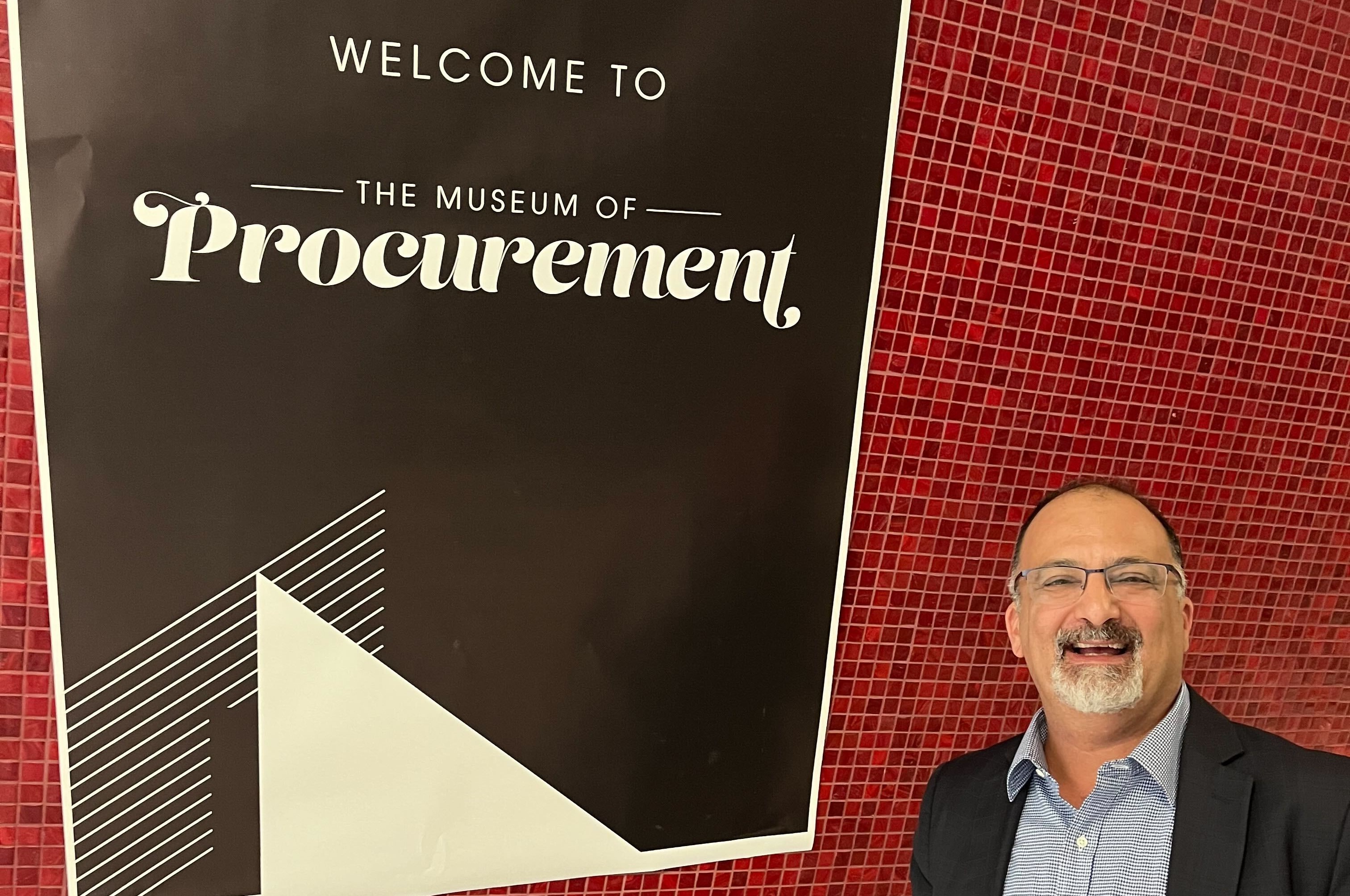 Dr. Arash Azadegan, Ph.D., professor and vice chair of the Supply Chain Management Department at Rutgers Business School at the ribbon cutting September 12 of Arkestro's Museum of Procurement. Photo: Rutgers