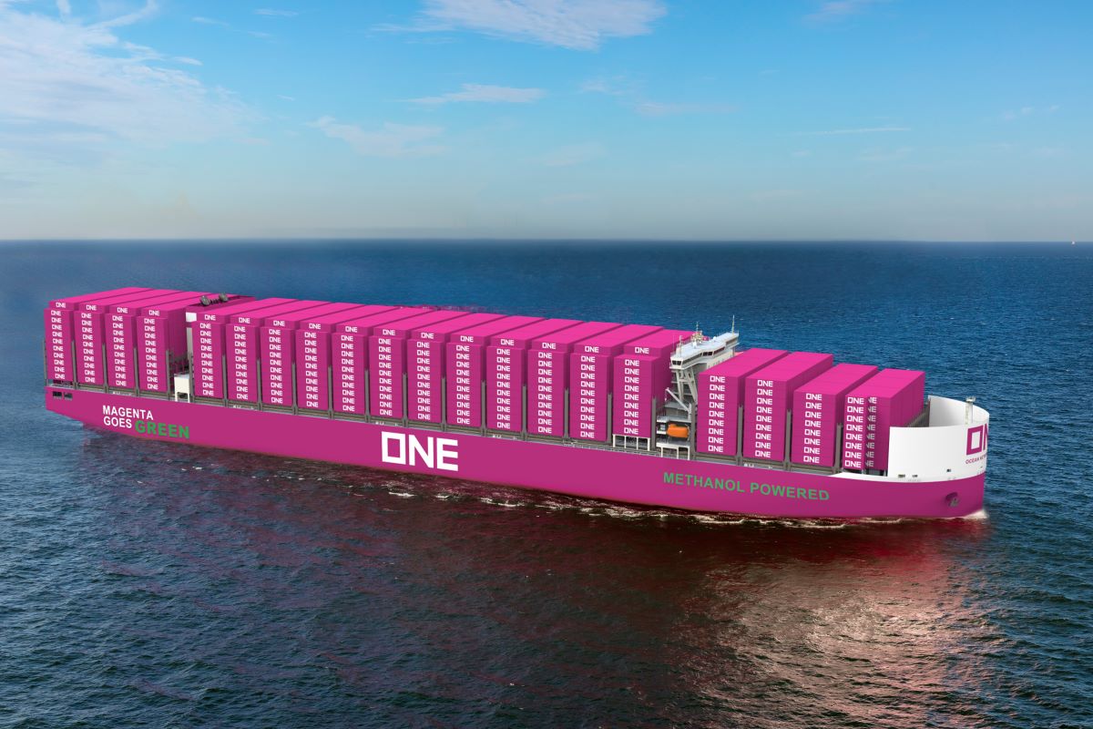 A methanol-fueled ship. Image: Ocean Network Express Pte. Ltd. (ONE)