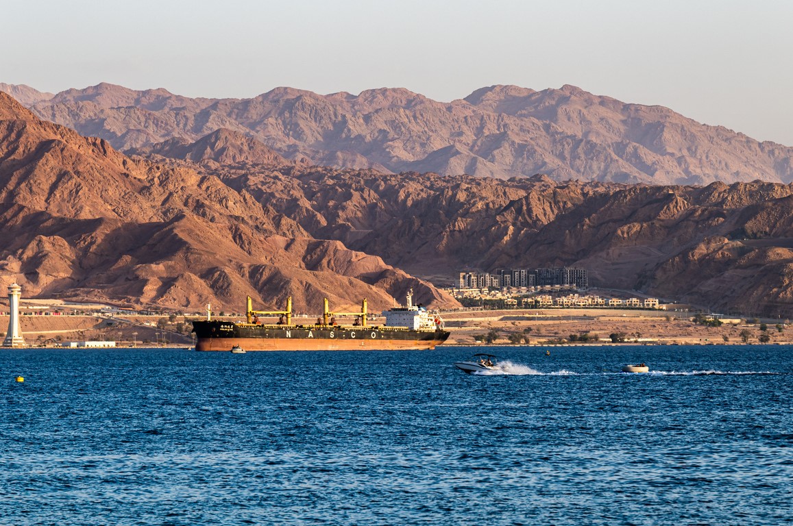 The Red Sea with the Jordanian mountains, viewed from Eilat, Israel. Photo: iStock.com/Barbara Gabay