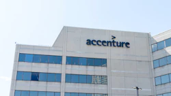 Mississauga, Ontario, Canada - July 14, 2019: Accenture building in Mississauga, Ontario, Canada, a professional company provides services in strategy, consulting, digital, technology and operations.