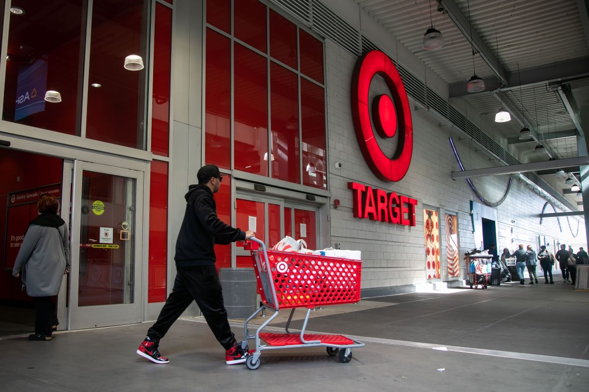 A shopper leaves a Target store in New York. Photographer: Michael Nagle/Bloomberg