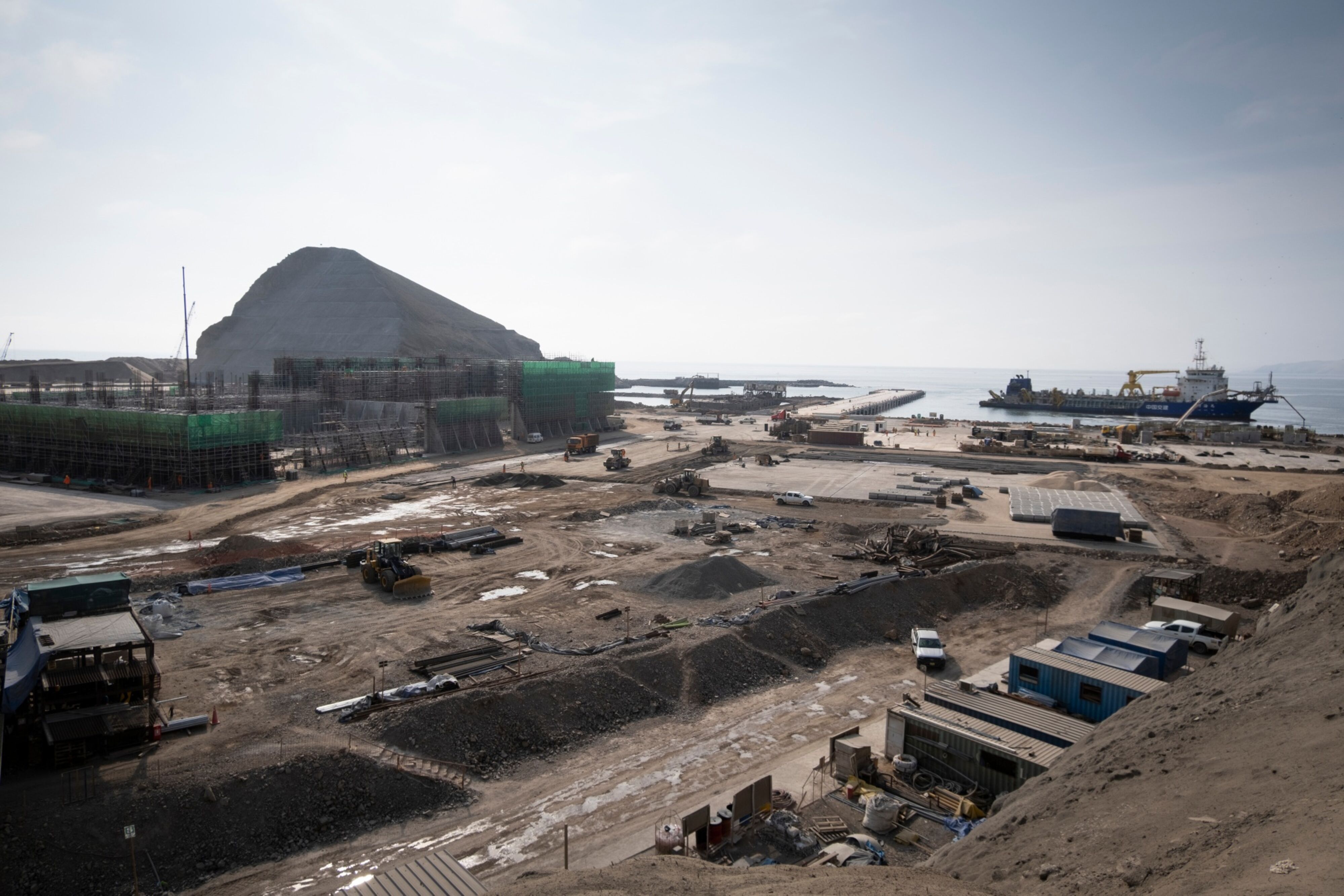 Cosco Shipping's port facility is under construction in Chancay, Peru / Photographer: Paul Gambin/Bloomberg