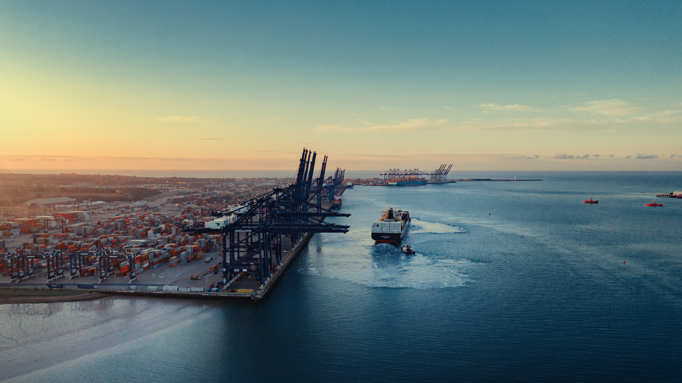 A busy international container port on the South East coast of the United Kingdom. Photo: SciPhiTV, iStock.