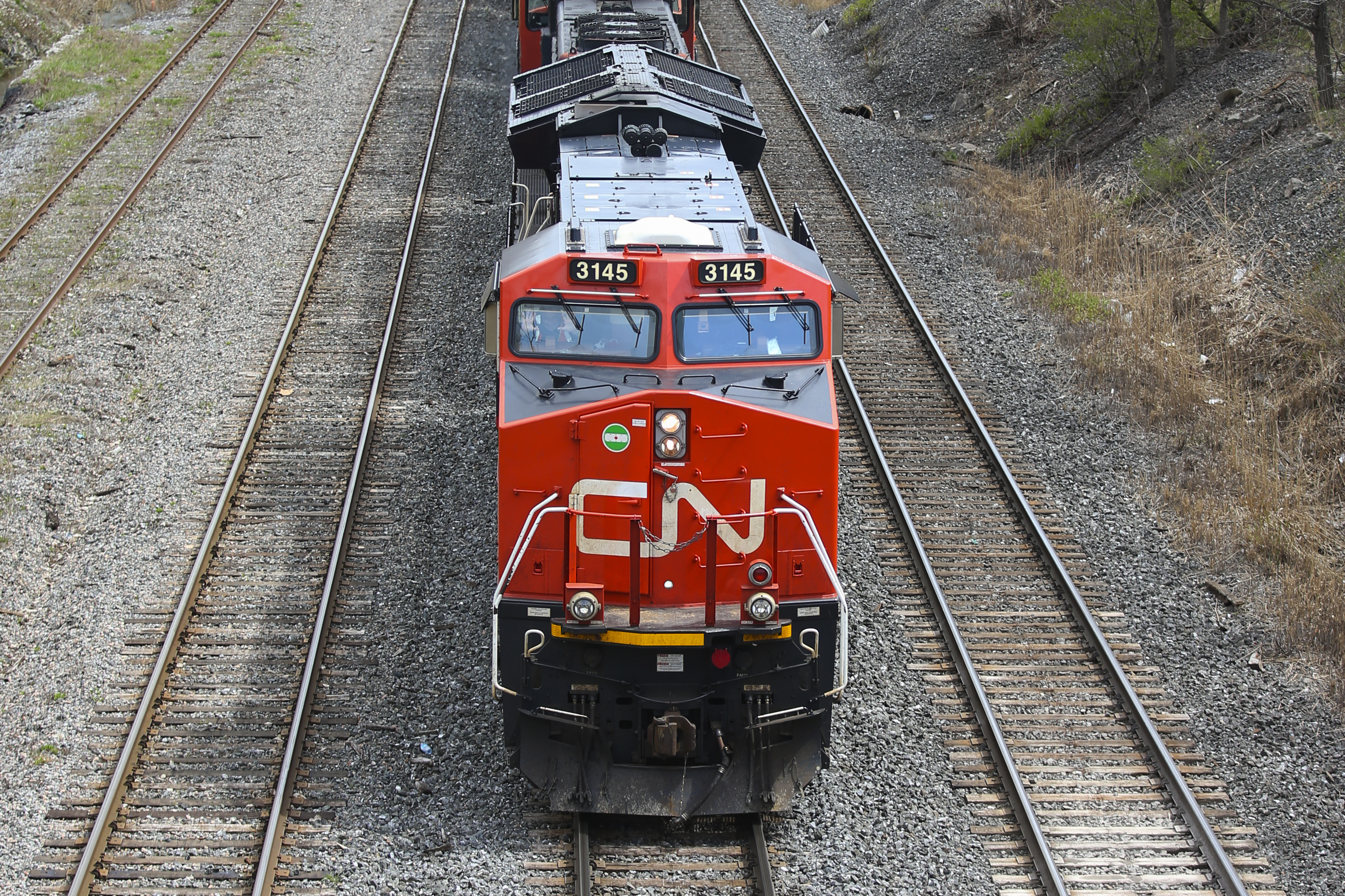 A Canadian National Railway train. Photographer: Christinne Muschi/Bloomberg