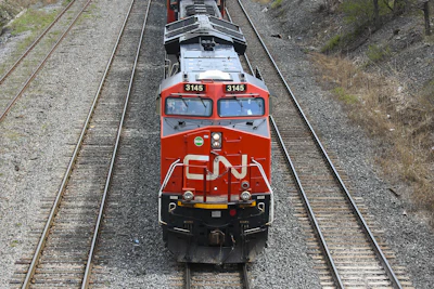 A Canadian National Railway train. Photographer: Christinne Muschi/Bloomberg