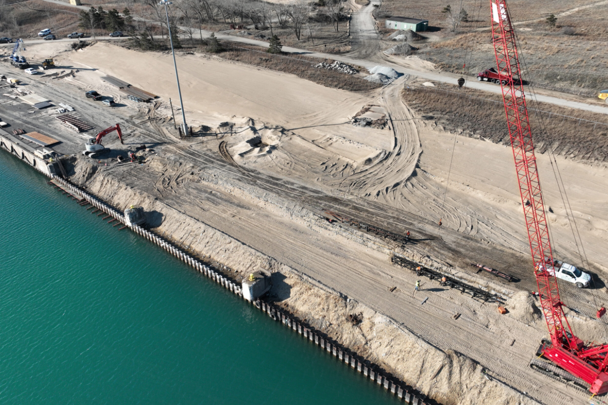 Construction on the new Burns Harbor. Photo: Ports of Indiana-Burns Harbor