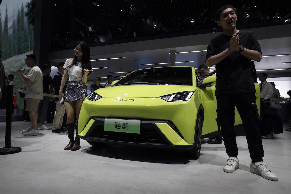 A BYD Co. Seagull electric vehicle at the Shanghai Auto Show. Photo: Qilai Shen/Bloomberg