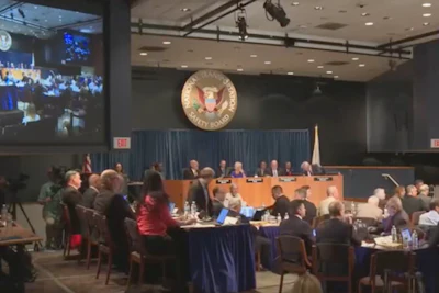 Boeing and SpiritAerosystems executives testifying in front of the National Transportation Safety Board on August 6. Photo: CSPAN