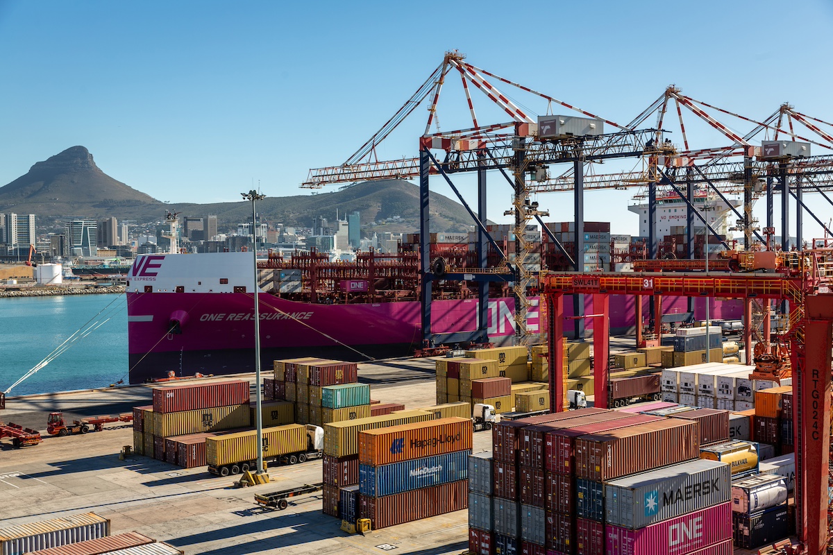 A container ship docked at the Port of Cape Town, operated by Transnet National Ports Authority, in Cape Town, South Africa, on Monday, May 13, 2024. Photo: Dwayne Senior/Bloomberg
